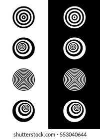 Vector Marble and Circular Graphic Set in Black and Reverse