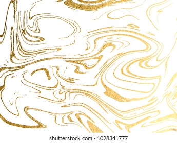 Vector marble gold background.  Marbling Texture design for poster, brochure, invitation, cover book, catalog. Vector illustration.