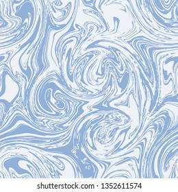 Vector marble liquid seamless repeat pattern in light blue