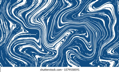 Vector Marble Texture in Classic Blue 2020 Color of the Year. Marbling Paper Background. Elegant Luxury Backdrop. Liquid Paint Swirled Patterns. Japanese Suminagashi or Turkish Ebru Technique. 9:16 HD