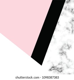 Vector marble texture design with geometric shapes, black and white marbling surface, modern luxurious background, vector illustration