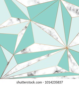 Vector marble texture design with golden geometric lines, black and white marbling surface, modern luxurious background, vector illustration