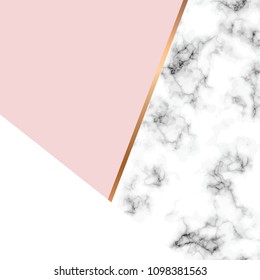 Vector marble texture design with golden geometric lines, black and white marbling surface, modern luxurious background, vector illustration