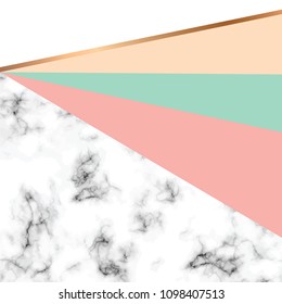 Vector marble texture design with golden geometric lines, black and white marbling surface, modern luxurious background, vector illustration