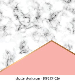 Vector marble texture design with golden geometric lines, black and white marbling surface, modern luxurious background, vector illustration
