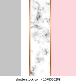 Vector marble texture design with golden geometric lines, black and white marbling surface, modern luxurious background, vector illustration