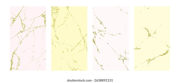 Vector marble texture with golden kintsugi cracks. Elegant Japanese-style pattern for posters, prints, wedding cards, and home decor. 