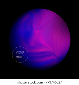 
Vector marbled color sphere with liquid paint. Planet background for your text, banner, print,design. Dark space illustration. 