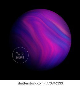 
Vector marbled color sphere with liquid paint. Planet background for your text, banner, print,design. Dark space illustration. 