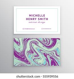 Vector marbling business card.