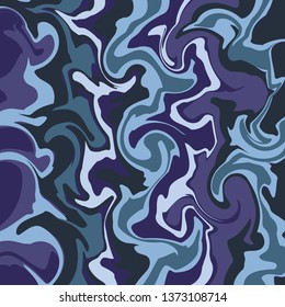 Vector marbling texture background. Abstract fluid effect color pattern. Ebru aqua ink painting. Imitation stone. Curve lines. Perfect for design and fabric.