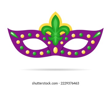 Máscara púrpura del vector Mardi Gras sobre blanco