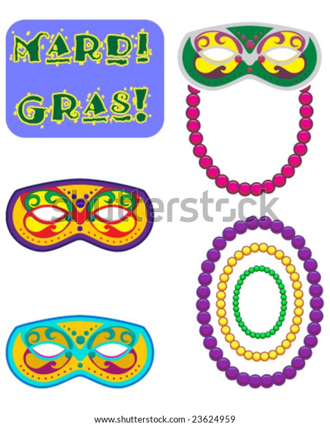 mardi gras masks and beads