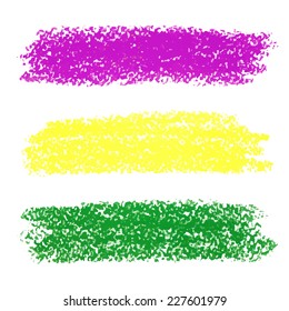 Vector Mardi Gras pastel crayon brush strokes