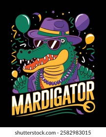 Vector Mardigator 2 Mardi Gras T-shirt Design