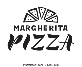 Vector Margherita Pizza Illustration Bar Restaurant Stock Vector ...