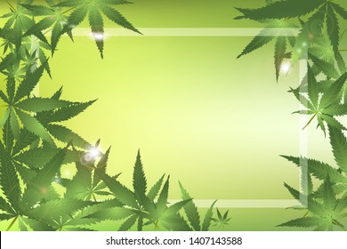  Vector Marijuana Frame, Cannabis Green Leaf.