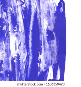 Vector marina, navy blue, indigo watercolor texture background, dry brush stains, strokes, spots isolated on white. Abstract marble frame, place for text or logo. Acrylic hand painted pours, fluid art
