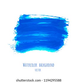 Vector marina, navy blue, indigo watercolor texture background, dry brush stains, strokes, spots isolated on white. Abstract marble frame, place for text or logo. Acrylic hand painted pours, fluid art