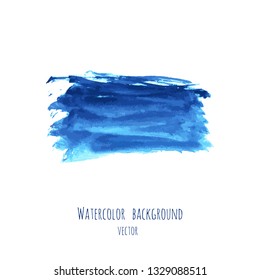 Vector marina, navy blue, indigo watercolor texture background, dry brush stains, strokes, spots isolated on white. Abstract ink marble frame, place for logo. Acrylic hand painted pours, fluid art.