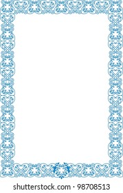 Vector marine style frame  with crossed anchors, and cross