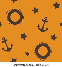 Vector marine summer background, seamless pattern