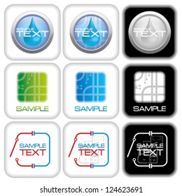 Vector mark collection related to water, pipes, plumbing and construction