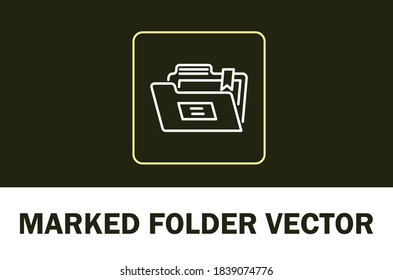 Vector of marked folder icon. Isolated on dark background. For designer.