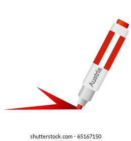 vector marker with flag of  Austria