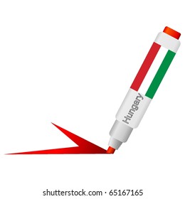 vector marker with flag of Hungary