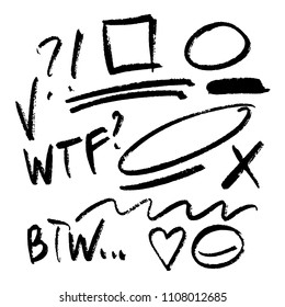 vector marker hand drawn design elements - notes