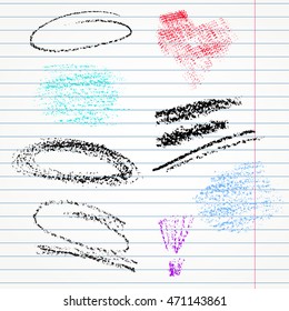 vector marker hand drawn strokes as design elements