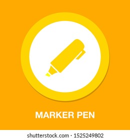 vector marker pen illustration isolated - office highlighter symbol