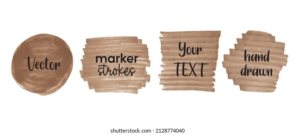 Vector marker strokes. 
Stylish elements for design. Brown marker. Brown marker strokes
