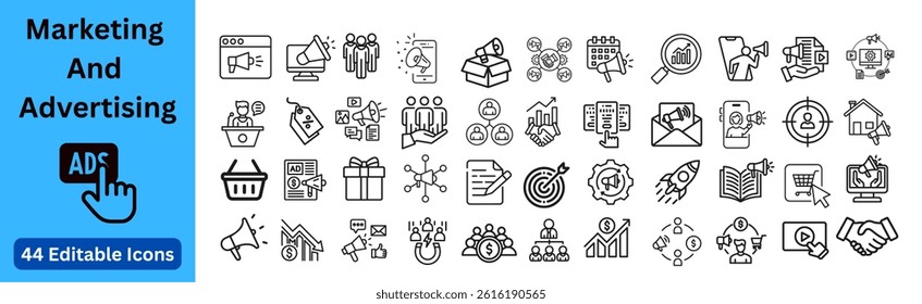 Vector of Marketing and Advertising icon set