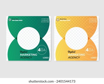 Vector marketing agency social media post or instagram post design template