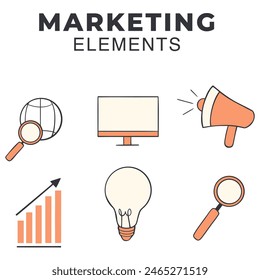 vector marketing elements  in flat style