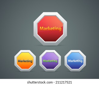 Vector Marketing Icon, Buttons