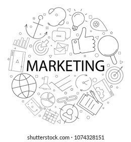 Vector marketing pattern with word. Marketing background