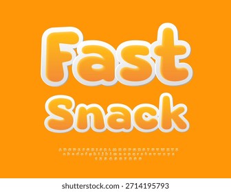 Vetor de marketing adesivo rápido Snack. Fonte moderna do adesivo criativo. Conjunto de letras e números do alfabeto arredondado Groovy.