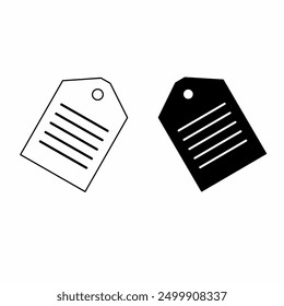 vector marking tags facing each other. black and white are parallel to each other. white background
