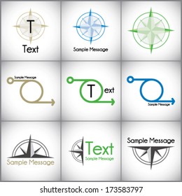 Vector marks with arrows and compasses