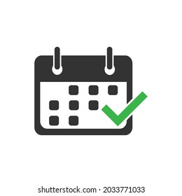 El vector marca el icono del calendario en el fondo blanco