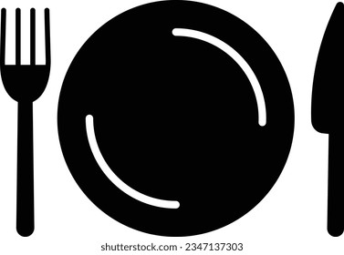 Vector Marks of Knife, Fork, and Plate