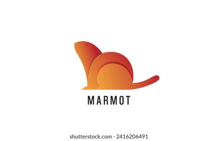 Vector marmot silhouette for logo, emblem, badge, label vintage design element.