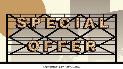 Vector marquee letter Special Offer sign