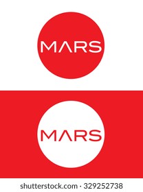 Vector Mars Icon in Color and Reverse