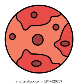 Vector Mars Outline Icon Design
