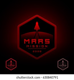 Vector Mars space mission symbol design