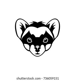 Vector marten head, face  for retro logos, emblems, badges, labels template and t-shirt vintage design element. Isolated on white background